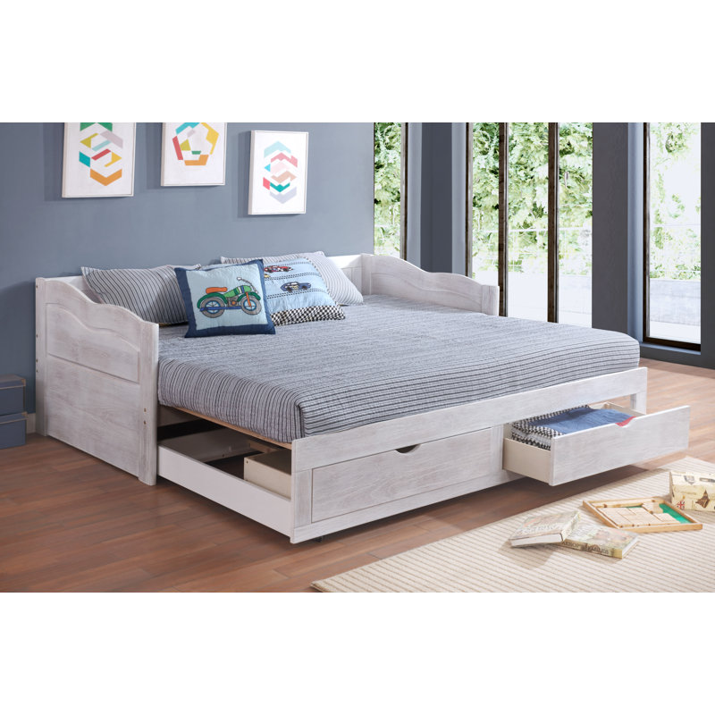 Lit de jour simple avec couchette Oakleaf, Blanc