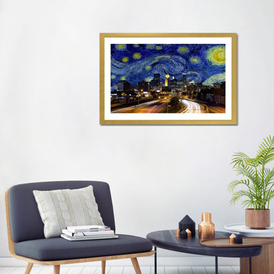 Minneapolis, Minnesota, nuit étoilée, impression d'art graphique