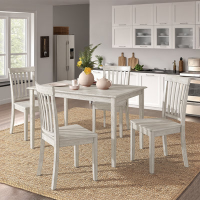 Alexa-Mae 4 - Person Solid Wood Top Four Leg Dining Set
