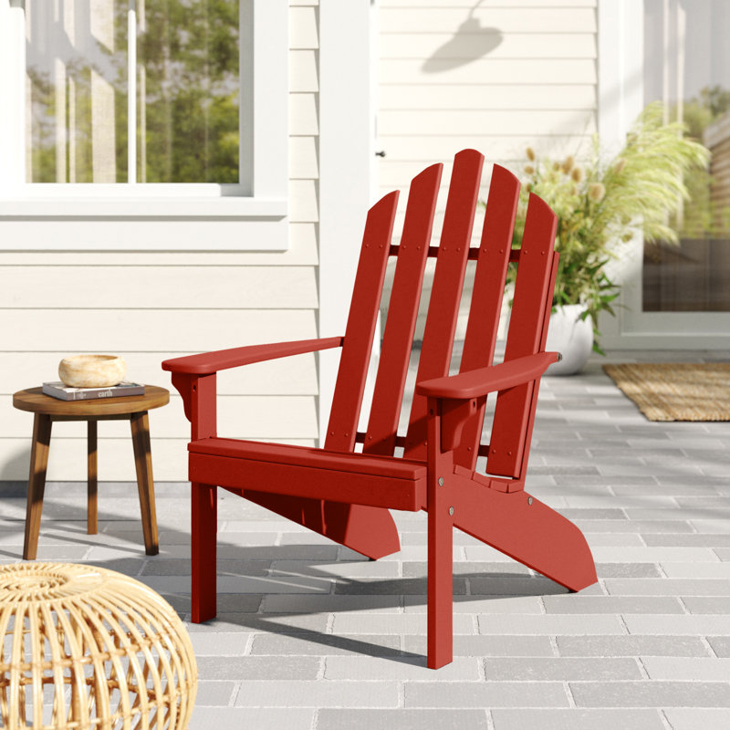 Chaise Adirondack en bois Urich, Rouge