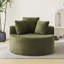 2 pièces - Fauteuil d'appoint rond de 43 po, fauteuil rembourré en velours côtelé à dossier profond sans siège-131268267