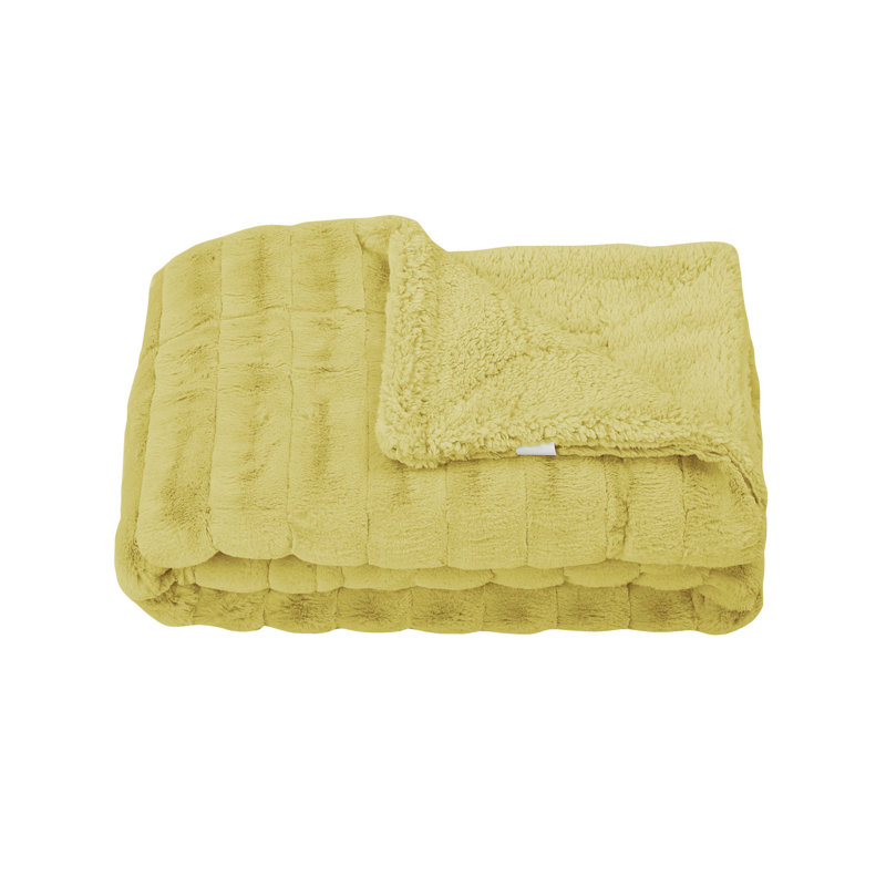 Jeté Super Mink, Jaune Jojoba, L 50 po x L 60 po