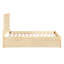 Lit plateforme contemporain de taille double avec boîtes de rangement, finition en pin naturel, meubles de chambre à coucher en bois, aucune base requise, avec cadre de rangement, pièce, tête de lit et rails, sommier nécessaire