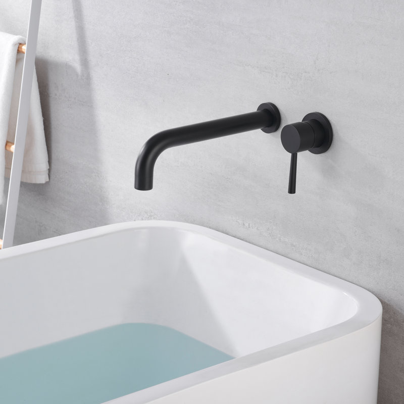1 Handle Bathroom Bath Faucet, Matte Black