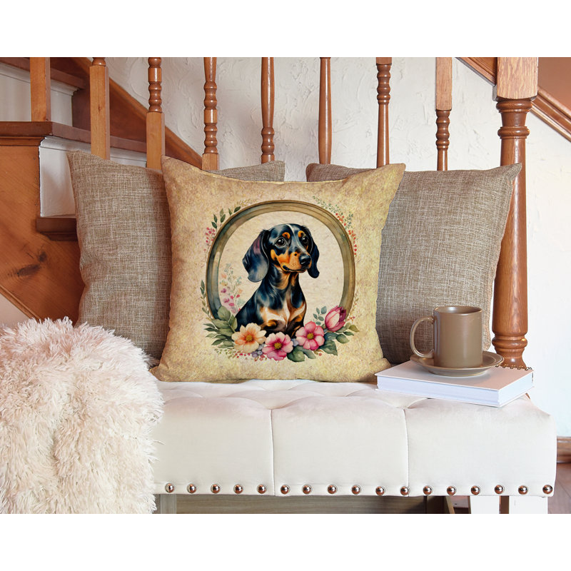 Coussin décoratif intérieur / extérieur en polyester , H 14 po x l 14 po x P 3 po