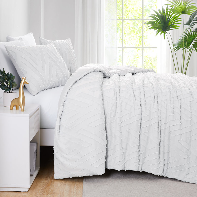 Ensemble d'édredon en microfibre à chevrons et chevrons Southshore Fine Linens, Gris clair