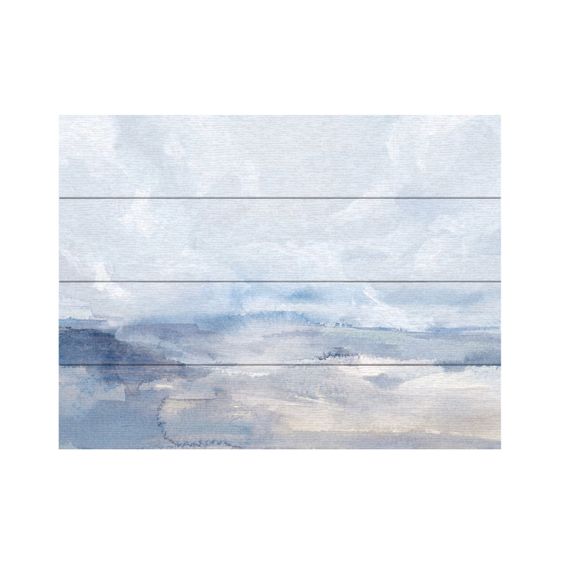 «Periwinkle Seas II On Wood» par Victoria Barnes, reproduction, H 12 po x l 16 po