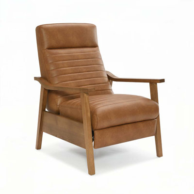 Wood Arm Push Back Recliner