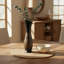 Vase en bois polyvalent brun et noir sculpté à la main