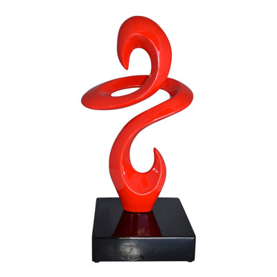 Sculpture moderne d'art abstrait blanc en résine sur base 10 po x 8 po x H 19 po