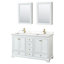 Ensemble de meuble-lavabo double autoportant 60 po avec plateau en quartz Deborah-98160693-98160694-98160699