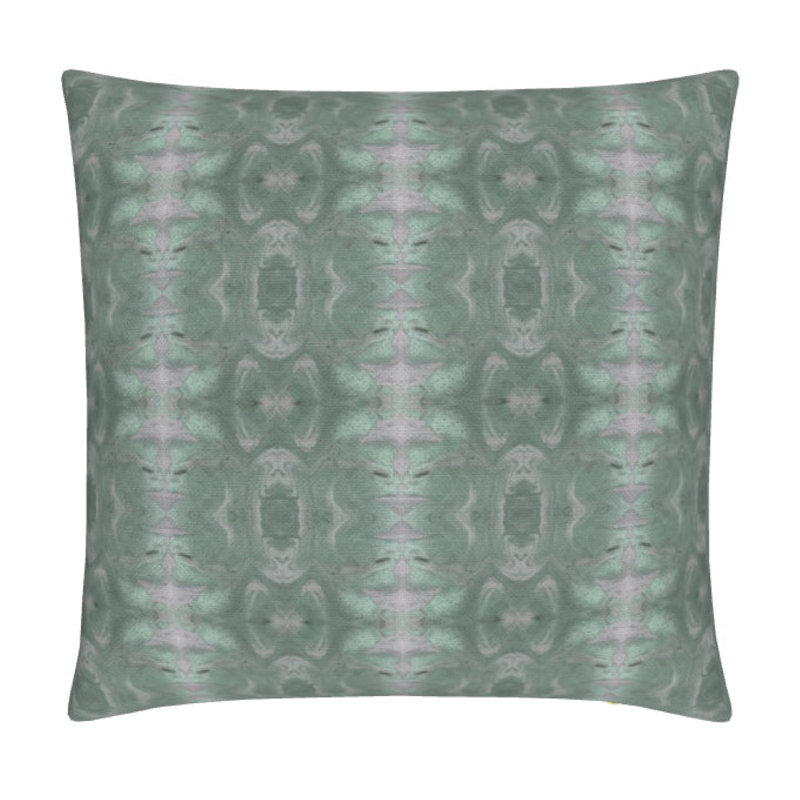 Gilt Square Pillow Cover & Insert, 24"H x 24"W, Jade Geometric