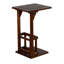 Table d'appoint avec porte-revues Jenne, plateau de 13 pouces, bois brun foncé