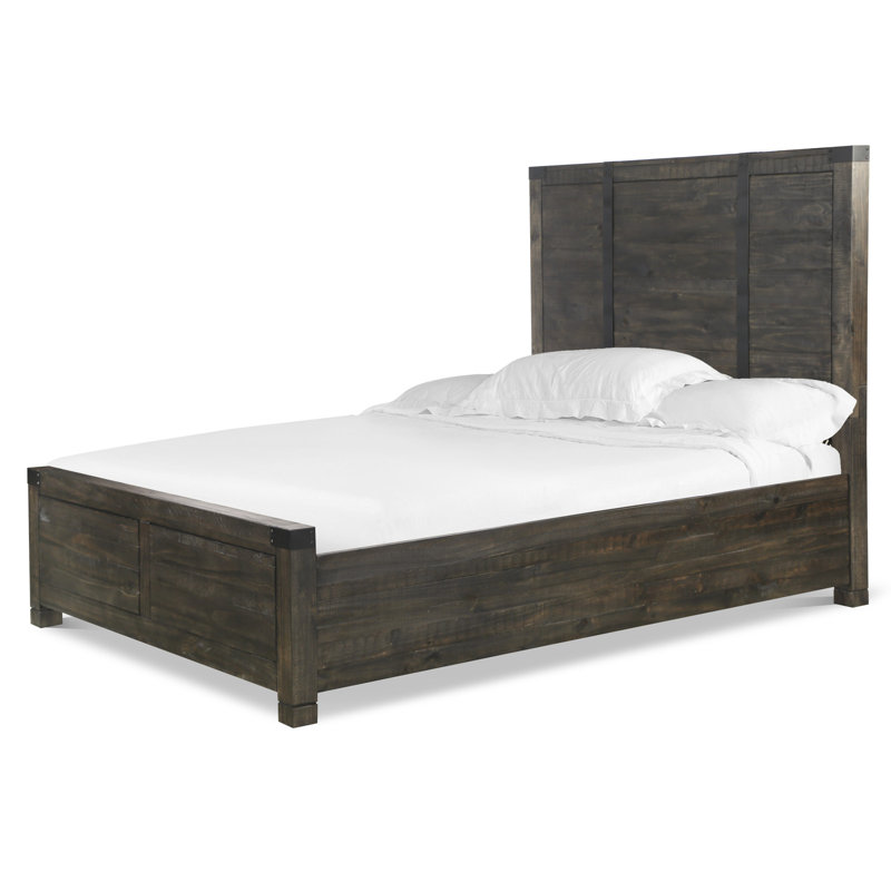 Mahika Solid Wood Panel Bed, Queen