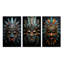 "Masque tribal africain Chokwe", 3 pièces sur toile-1658319034-1658319035