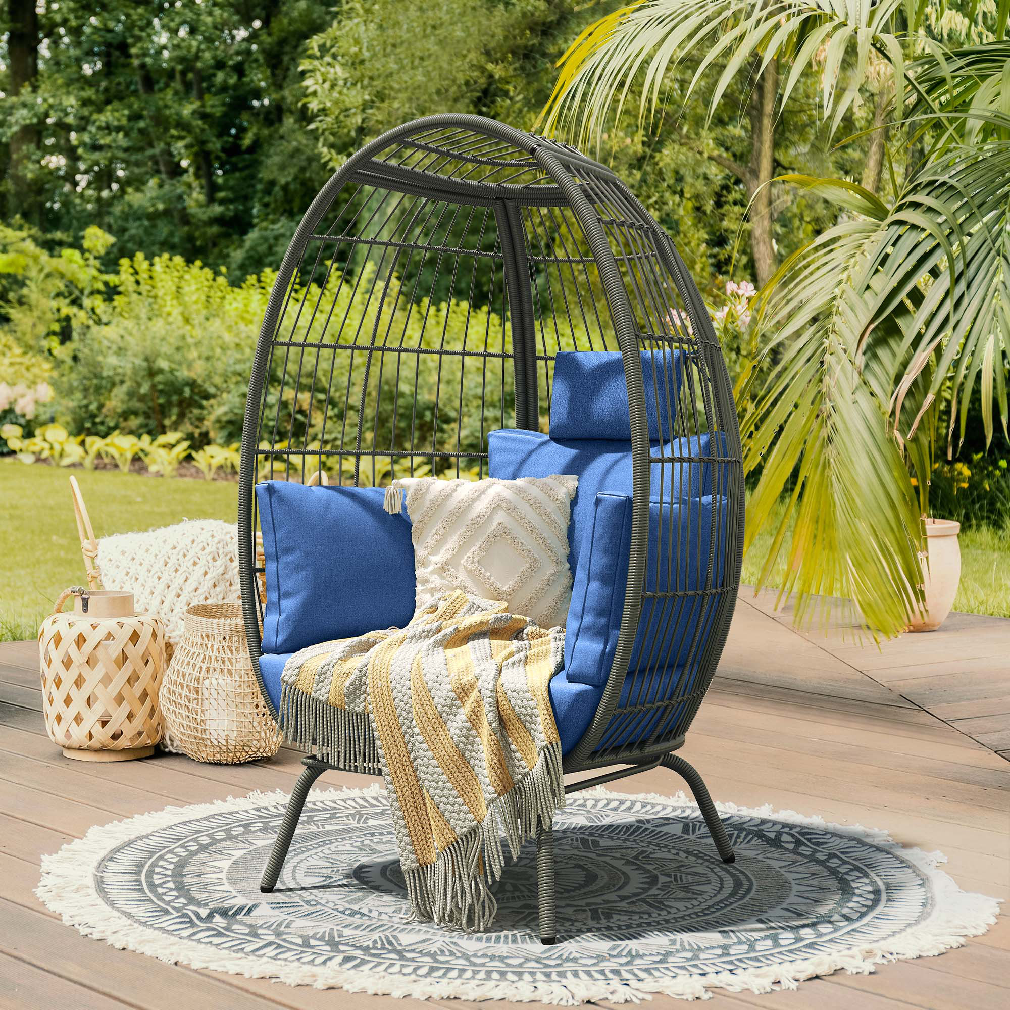 Dakota Fields Wicker Egg Chair Outdoor Indoor & Reviews Wayfair Canada