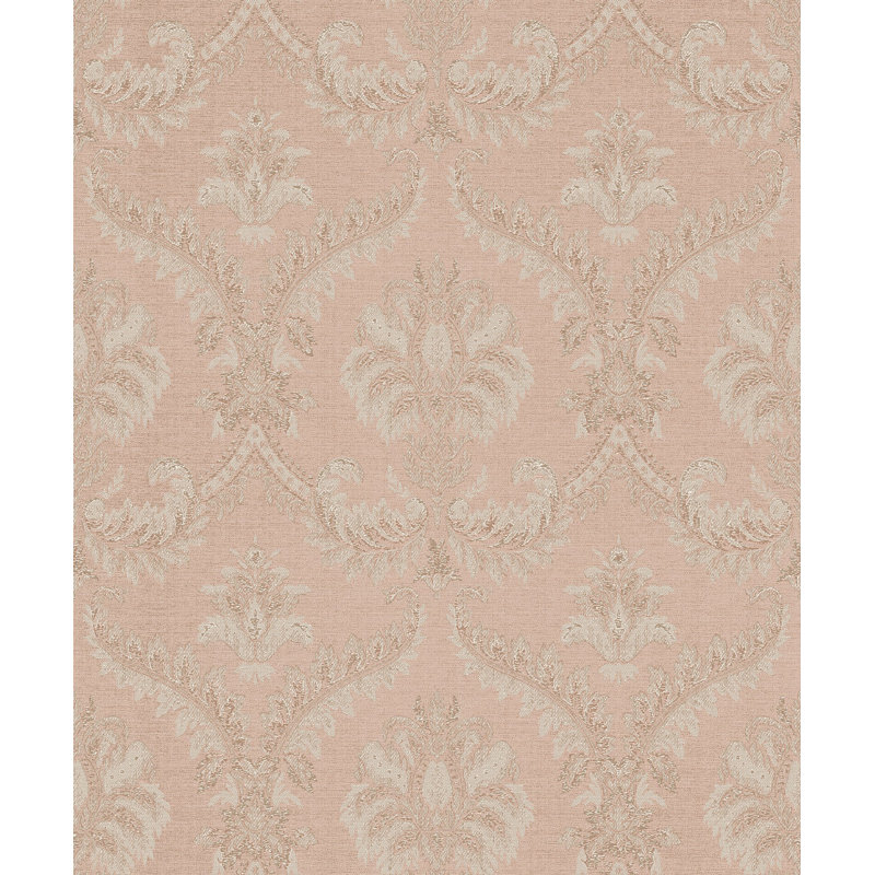 Italian Classics 4 Traditional Damask 3D Embossed Wallpaper Roll, Pink