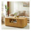 Table basse ovale de luxe moderne de 46,5 po avec tiroirs et compartiments de rangement.-319492376