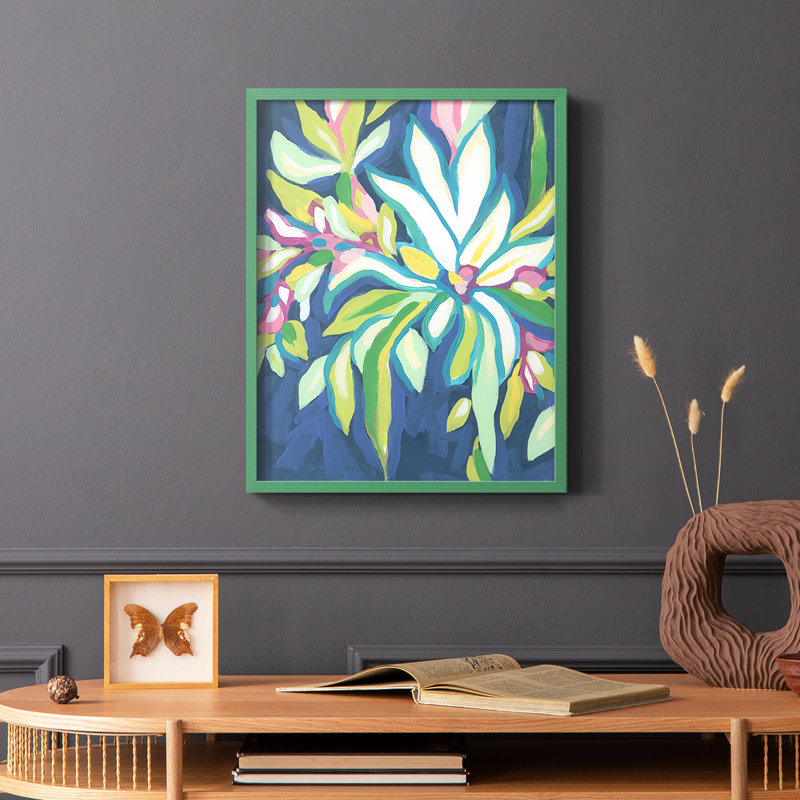 Blue Tropics IV, reproduction encadrée - bois massif, Vert, H 10 po x l 8 po