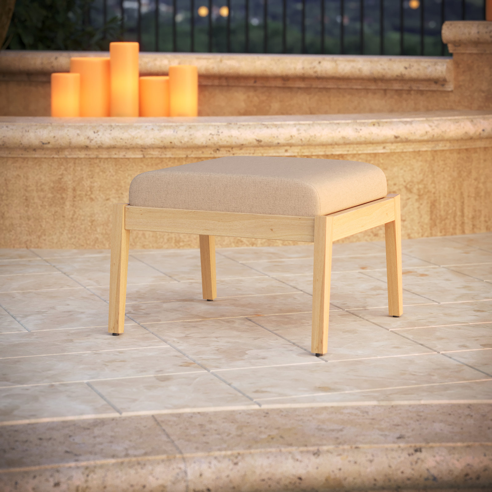 Sunbrella® Seat Cushion, Sunbrella® Canvas Antique Beige, 22" W x 20" D