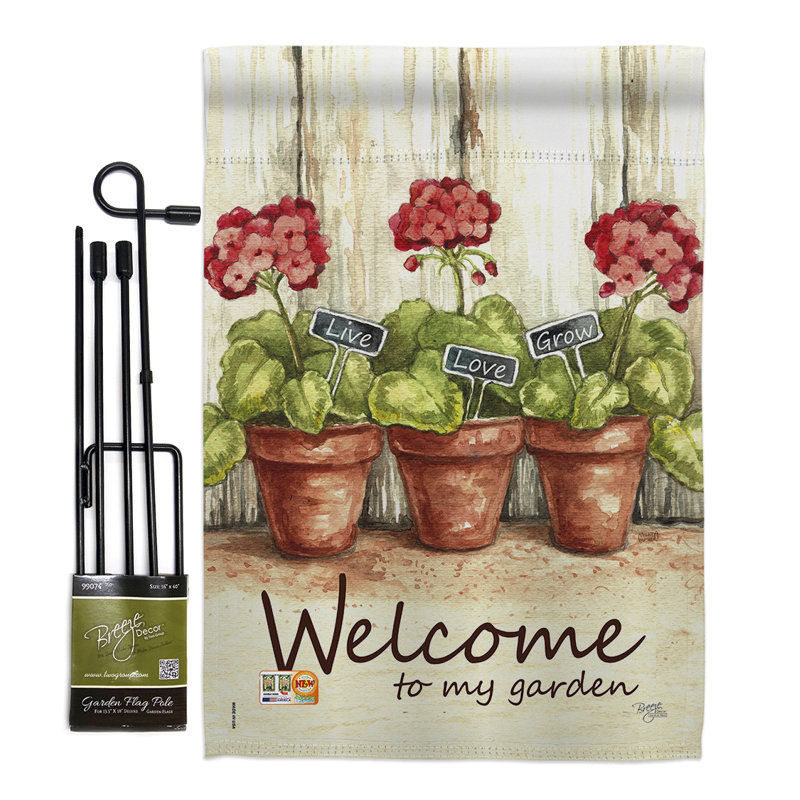 « welcome to my jardin », inspiration d’inspiration douce à la maison, ensemble de 13 po x 18,5 po à double face