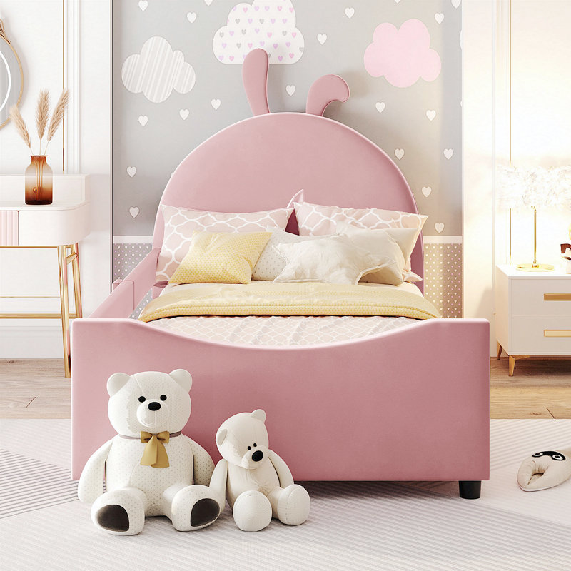 Alafia Upholstered Platform Bed, Pink