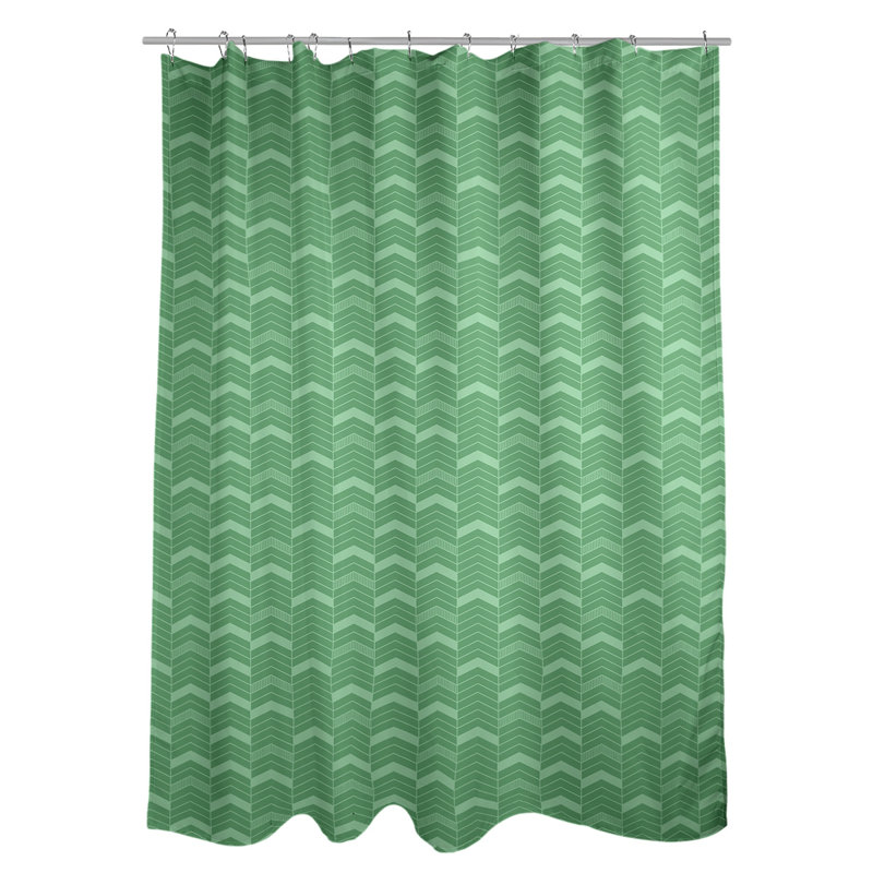 Rideau de douche simple à chevrons, Vert