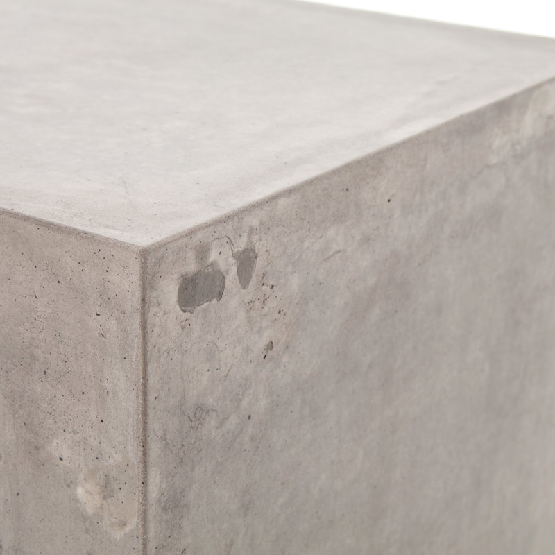 Gray Concrete Rectangular Industrial Side Table