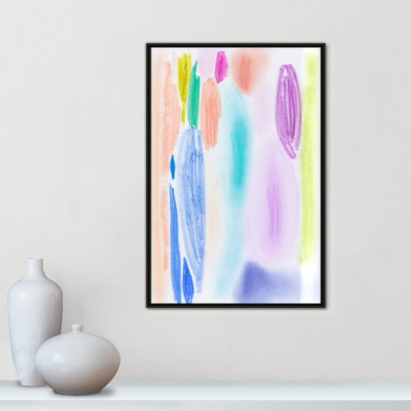 «Vivid Space II» par Bea Dina, Toile encadrée flottante espresso, Pas de tapis, H 37,5 po x l 25,5 po x P 2 po