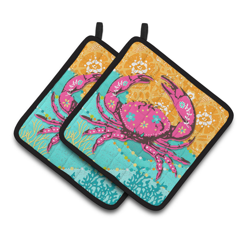 Caroline's Treasures Floral Polyester Potholder Set