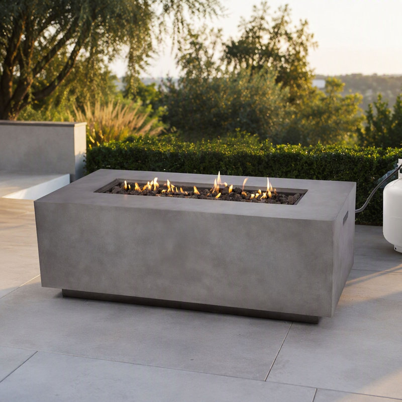 Concrete Propane/Natural Gas Fire Pit Table