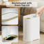Poubelle à couvercle escamotable mince de 1,8 gallon pour salle de bain, chambre à coucher, salle de lavage et bureau à domicile, poubelle avec doublure intérieure (blanc)-129183996
