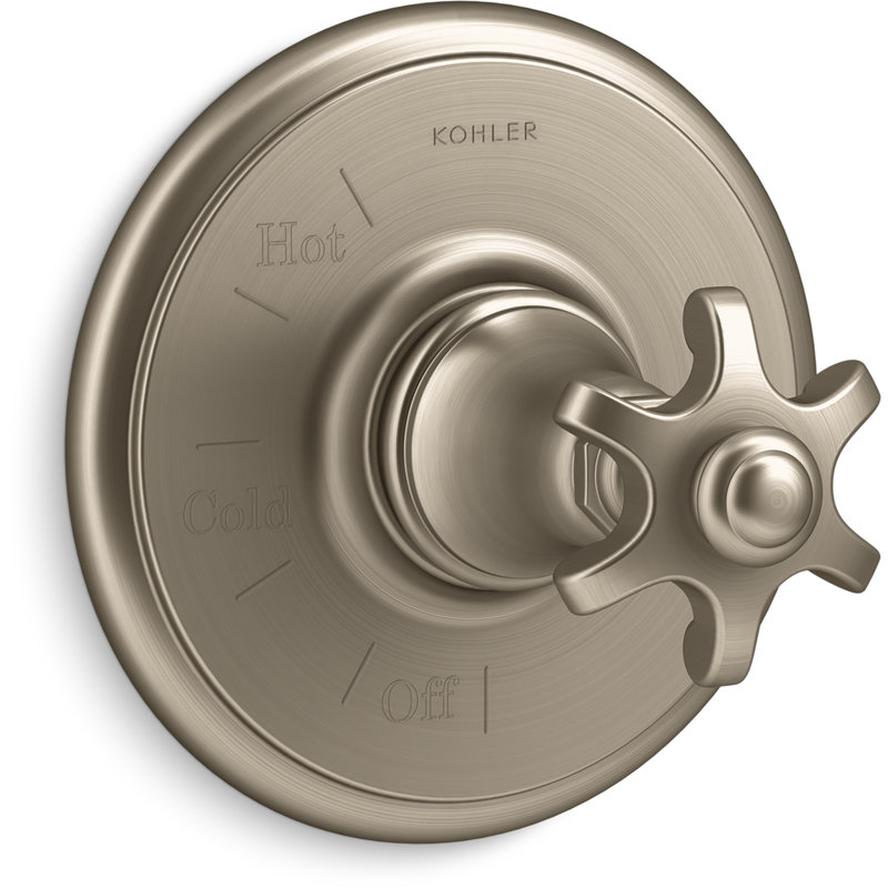 Kohler Artifacts Rite-Temp Valve Trim with Prong Handle, Vibrant Brushed Bronze
