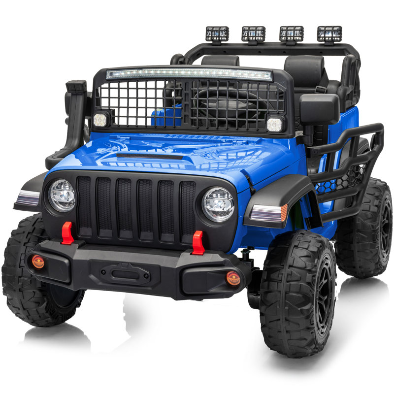 Voiture sur roulettes 24V 9Ah pour les grands enfants, 2 places avec télécommande, Blue