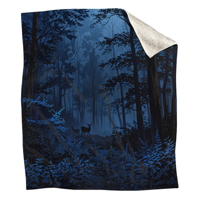 Deer In Dense Forest Blankets