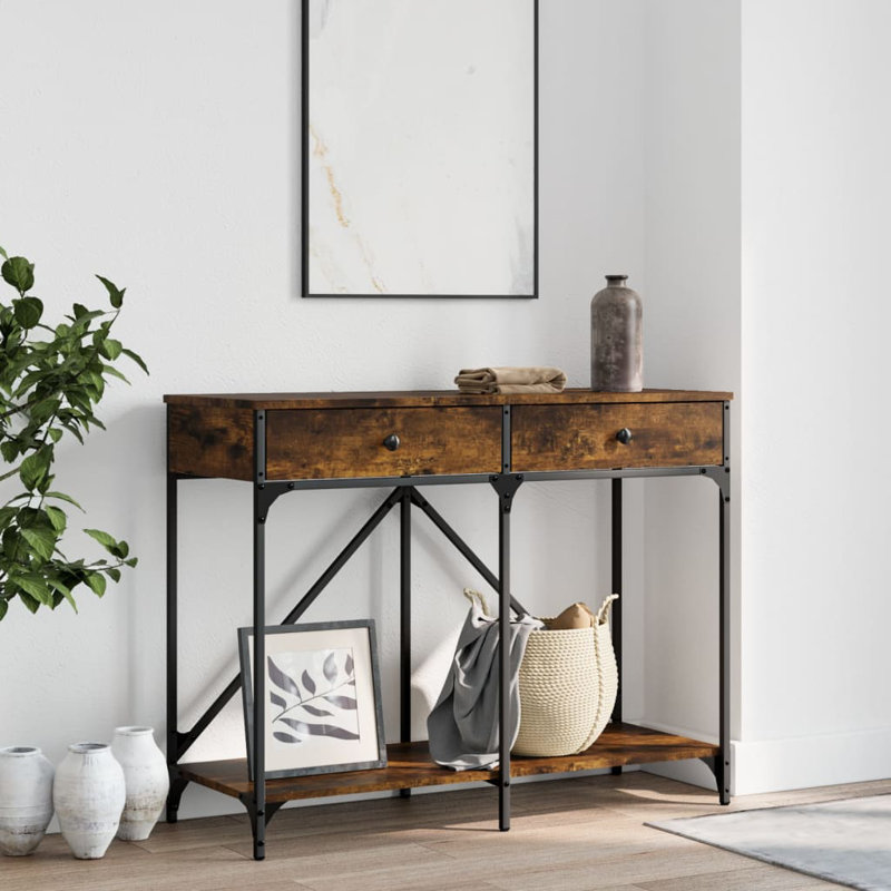 Ramesh 100cm Console Table, Smoked Oak
