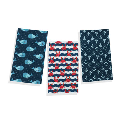 Coastal Charm Nautical Cotton Kitchen Towel Set