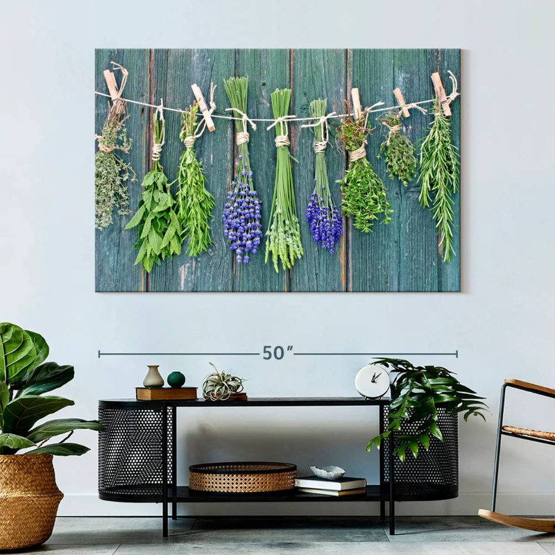 Yarlin Drying Herbs, 34" H x 51" W