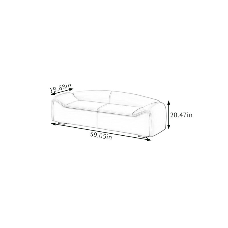Banc rembourré en similicuir Valoria, Beige, H 20,47 po x l 59,05 po x P 19,68 po