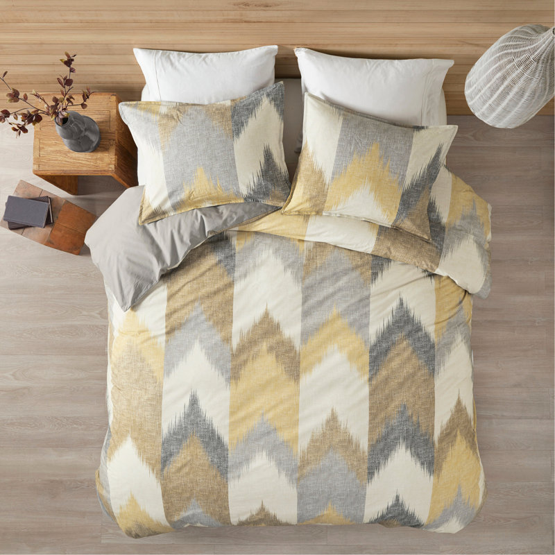 Mini ensemble de housse de couette 3 pièces, Housse de couette double et 2 taies décoratives, Jaune