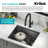 KRAUS Kore™ Undermount Workstation 16 Gauge Black Stainless Steel Single Bowl Kitchen Sink in PVD Gunmetal Finish-86928453