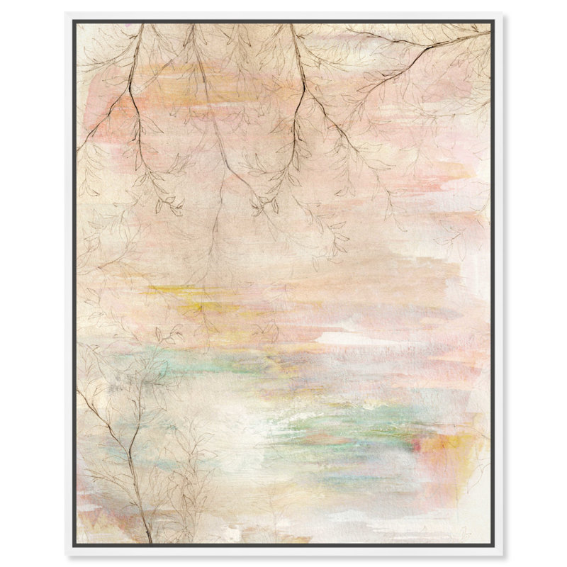 Wandering Canvas Modern Blue Abstract Wall Art by Dakota Fields, White Framed, 31" H x 25" W