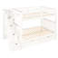 Lit double superposé au-dessus d'un lit blanc, 6 tiroirs et tablettes pour le rangement des livres, escalier avec lit d'organisation divisible, finition blanche, utilisation efficace, sortie supérieure solide et sécuritaire