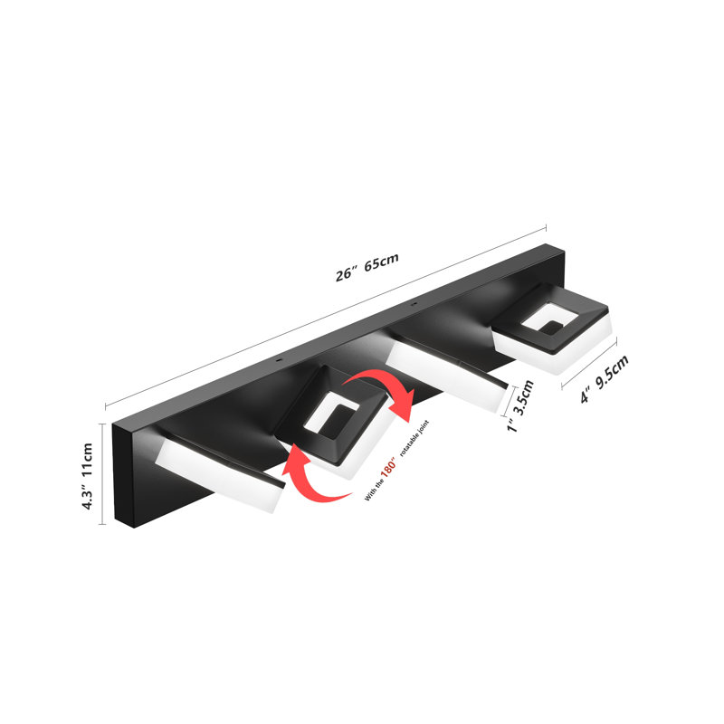 Vanity Light, 4.3" H x 26" W x 5.1" D