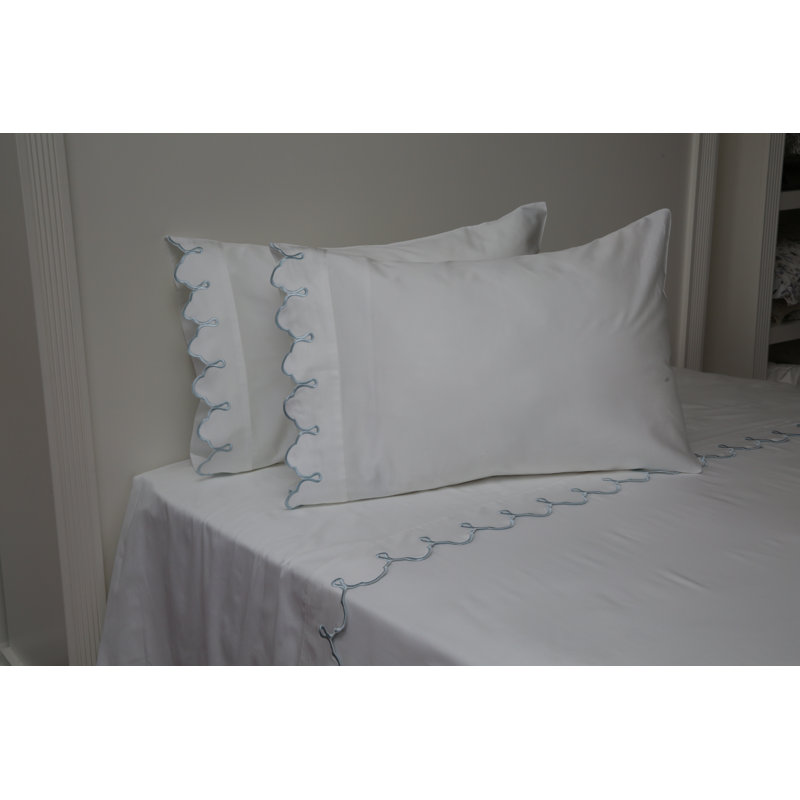 Ensemble de housse de couette festonnée, Très grand, Blanc