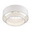 Grand semi-encastré 3 lumières or doux avec abat-jour en tissu blanc cassé fabriqué à la main-1404421836
