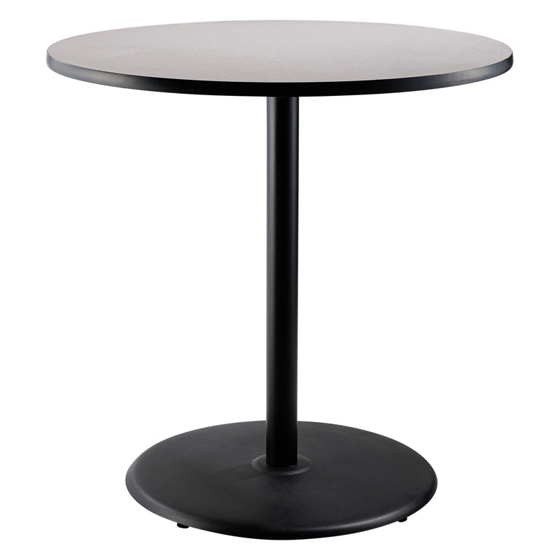 Table de salle de pause 36 po, H 42 po x L 36 po x l 36 po, Noir, gris