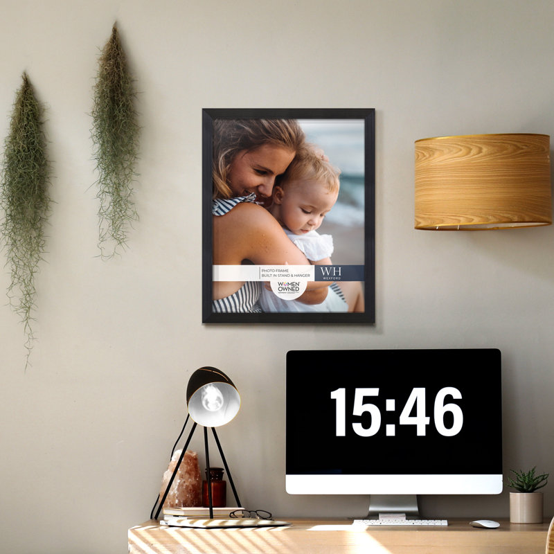Cadre photo simple en bois, Ébène, 11 po x 14 po