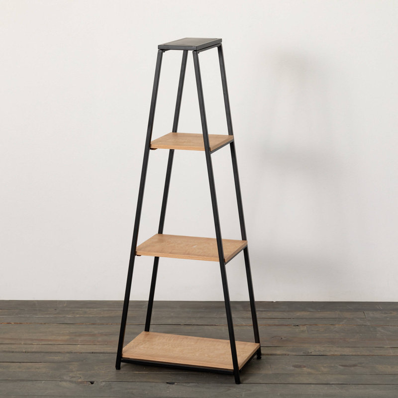 Support pour plante à pyramide moyenne H 40,5 po; noir