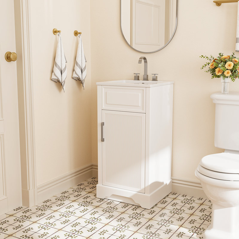 Meuble-lavabo 18 po avec comptoir en céramique